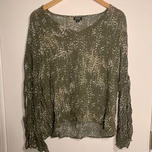 A.N.A Long Sleeve Blouse with Arm Ties